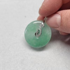 New Jade donut pendant with S925 necklace